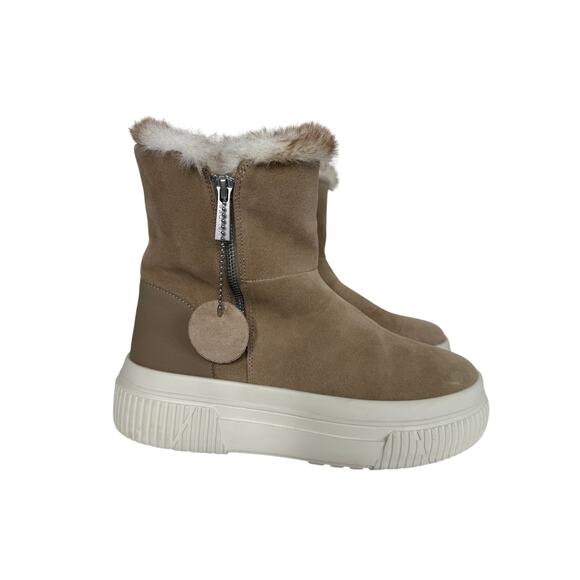 J/Slides NYC Wally Waterproof Platform Ankle Boots Shearling Lined Size 8.5
